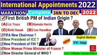 Appointments Last 12 Month Current Affairs 2022 | Latest & New | Important Questions Current Affairs