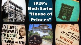 Footage of Joseph Rutherford at Beth Sarim the mansion he built