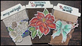 Holiday Card Series | Coffee Cup Cards | Copic Coloring with Glitter Embossing!