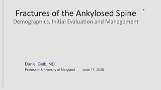 Fractures of the Ankylosed Spine