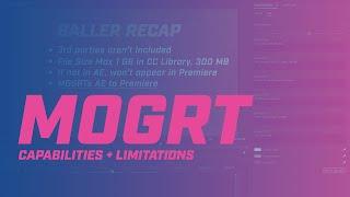 What is a MOGRT? The capabilities + limitations of the After Effects to Premiere template workflow