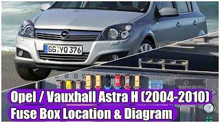 Opel / Vauxhall Astra H / Holden Chevrolet Astra 2004-2010 Fuse Box Location & Diagram (Explanation)