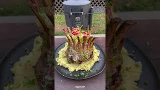 Garlic Herb Lamb Crown Recipe | Over The Fire Cooking by Derek Wolf #sponsored