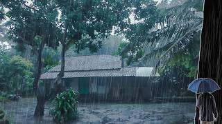Walking 1 Hour in Rainy Day in Indonesia Quiet Village
