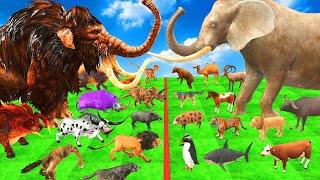 Prehistoric Animals Epic Battle Planet Zoo Animals vs Real Life Mammals Animal Revolt Battle Simulat