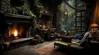 Cozy Cabin Rain Sounds for Peaceful Sleep - Relaxing Rain & Fireplace Sounds to Studying, Sleeping