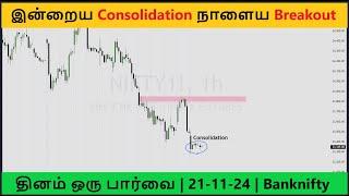 Today's Range Market Signals Breakout - தினம் ஒரு பார்வை | 21-11-24 | Option Trading Strategy