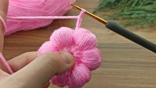 Wow very easy crochet daisy motif making #crochet #knitting