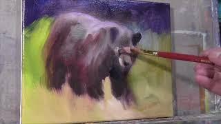 "Bear" RealTime Painting Demo Full Length by Peter Chorao