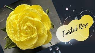 Crepe Paper Twisted Rose ||  Easy Paper flower