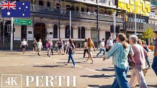 Downtown of Perth, Australia walking tour 4K 2024