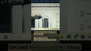 Get paid to write papers / essay writing jobs #onlinejobs #essaywriting #workfromhome #youtubeshorts