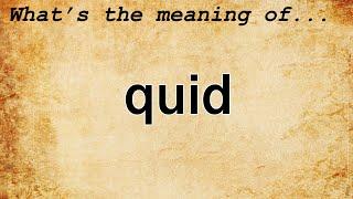 Quid Meaning : Definition of Quid