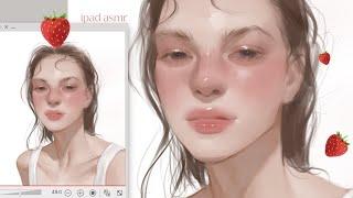 Strawberry girl makeup drawing Clip Studio *˚‧ ipad asmr