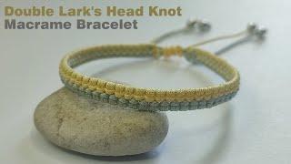 How to Make Double Lark's Head Knot Macrame Bracelet | Macrame Bracelet Tutorial