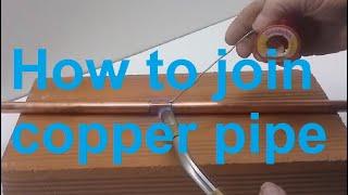 How to join copper pipe