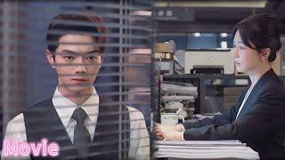 The CEO secretly watches her late at night through the glass, his scheme softens, heart races 