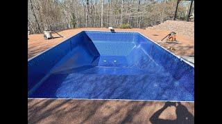 DIY Pool Liner Replacement and Pebblestone decking