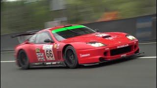 4x Ferrari 550 Maranello GT1 on Le Mans Classic 2023 + Onboard Race 1 ERL & Night ! [HD]