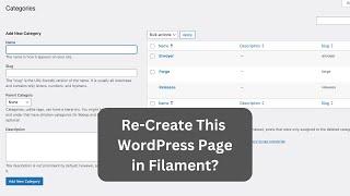 Filament: Table and Form on ONE Page like WordPress?