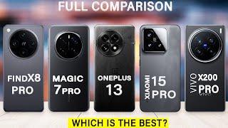 Honor Magic 7 Pro Vs OnePlus 13 Vs Xiaomi 15 Pro Vs vivo X200 Pro Vs Oppo Find X8 Pro