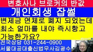 개인회생 변제금 연체로 폐지된 경우 최소 얼마를 내면서 즉시항고 해야 되나요?