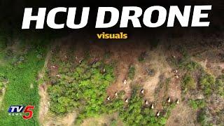 HCU : Hyderabad Central University Bulldozers and forest Drone View while students Protest |TV5 News