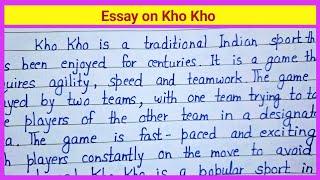 Essay on Kho Kho in English || Paragraph on Kho Kho in English || #extension.com