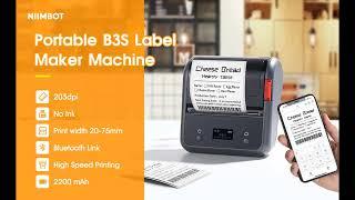 Label Maker Machine, NIIMBOT B3S Upgrade 3Inch Barcode Label Printer, Wireless Thermal Label Maker