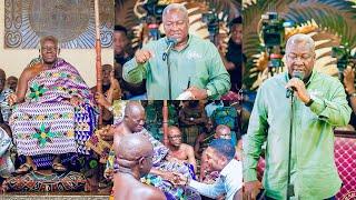 Lovely!Former President John Mahama & His Son storm Manhyia Palace with a massive crowd Today!