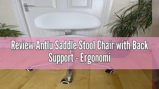 Review Antlu Saddle Stool Chair with Back Support - Ergonomic Esthetician Seat Saddle Stool for Salo