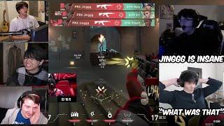 Valorant Streamers & Pros React to PRX Jinggg TAP TAP TAP Against DFM