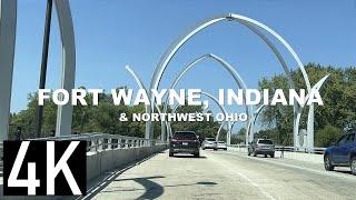 Fort Wayne, Indiana 4K Street Tour - Driving in Fort Wayne and Rural Northwest Ohio