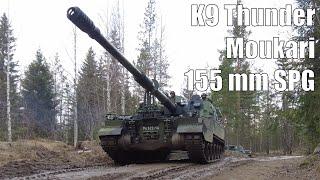 K9 Thunder (Moukari) SPG 155 mm Howitzers On Forest Track [4K]