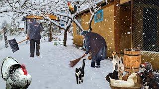 It's Snowing in Azerbaijan's Mountain Village. Shahdag Mountain Resort.