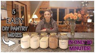 PART 1: 5 MAKE AHEAD PANTRY MIXES IN 30 MINUTES | SAVE TIME AND MONEY | BUSY MAMAS