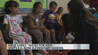 KRQE Cares Shoes for Kids hands out shoes at E.G. Ross Elementary School