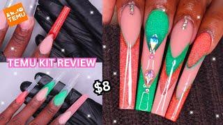 TRYING AN $8 KIT FROM TEMU! | 3D French Polygel Nail Tutorial