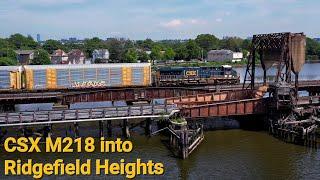 CSX M218 - Autoracks Pull into Ridgefield Heights Auto Terminal