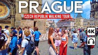 PRAGUE, Czech Republic  4K Walking Tour, Downtown Sunny Day ️