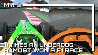 11 Times An Underdog Almost won a F1 Race | Assetto Corsa