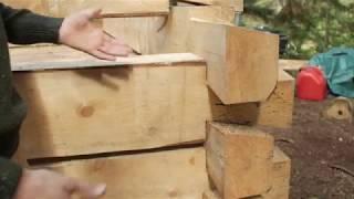 Dovetail Log Cabin - Installing  Dovetail Beams and Building Walls