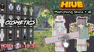 MCPE COSMETICS *4D + Matching Skins* (Works on hive) (Mcpe 1.19.51)