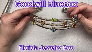 Goodwill BlueBox 5 Pound Mystery Jewelry Box Florida Bag Vintage Sterling #jewelry #unboxing