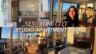 tour my studio apartment in nyc manhattan | night time tour