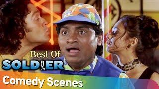 Best of Comedy Scenes - Superhit Movie  Soldier - Bobby Deol - Preity Zinta - Johnny Lever