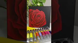 Acrylic Rose Painting. Subscribe for more. #acrylicpainting #shorts