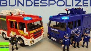 Playmobil Bundespolizei Wasserwerfer Vergleich Feuerwehr Löschfahrzeug seratus1 unboxing