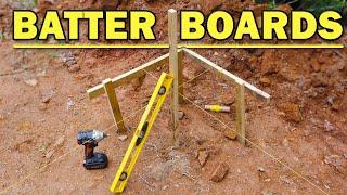 Installing Batter Boards with String Line [Shop Foundation]