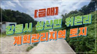 [급매] 강릉 성산면 위촌리 토지매매ㅣ도로접해있는 계획관리지역 남향